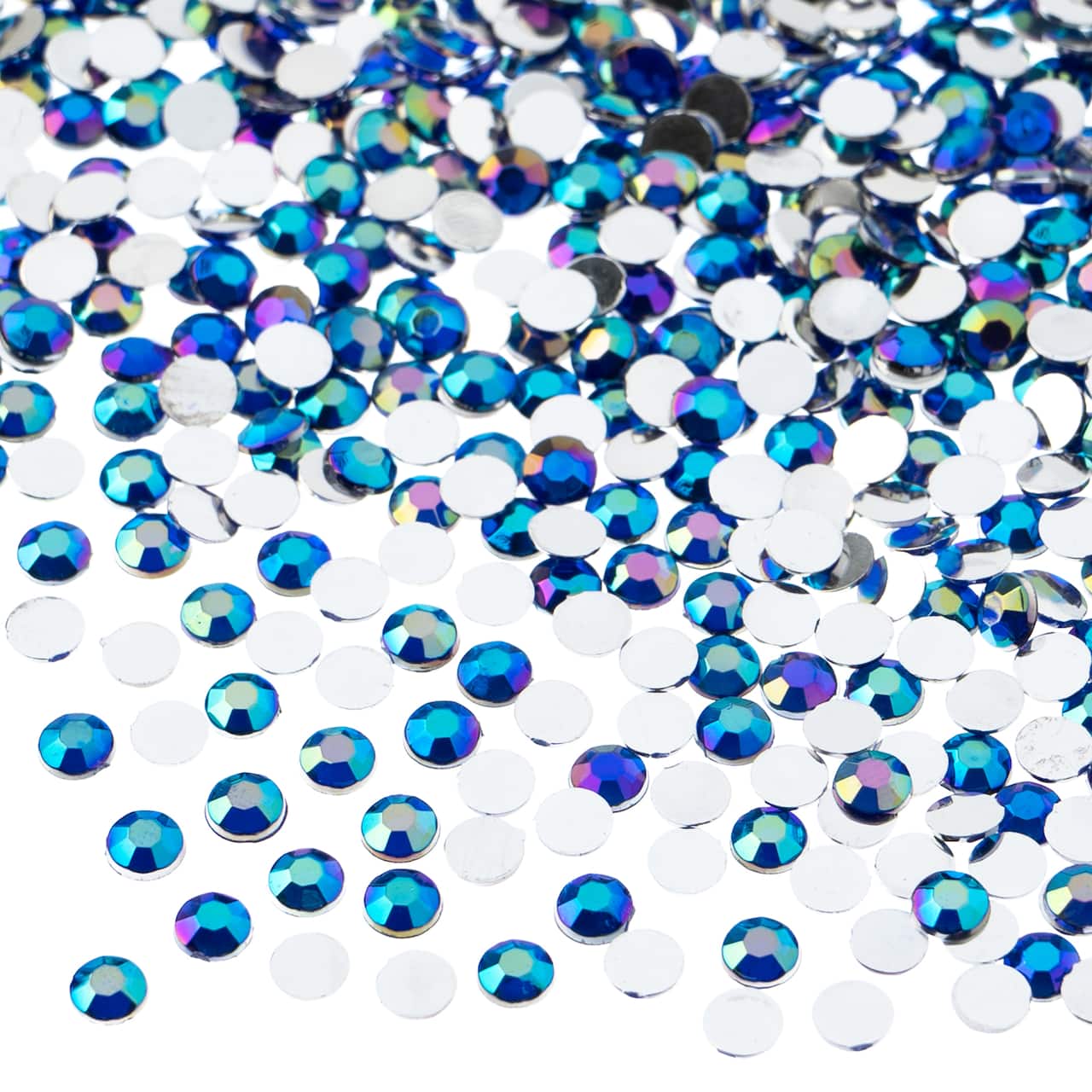 John Bead Acrylic Round Flat Back Rhinestones, 4mm